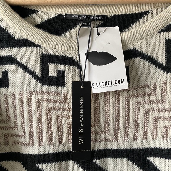 Walter Baker Alex Intarsia-knit Fringe Poncho Sweater NEW - Picture 4 of 10